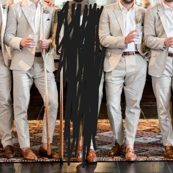 ASOS DESIGN skinny linen mix suit pants in stone (tan color) - Picture 11 of 11